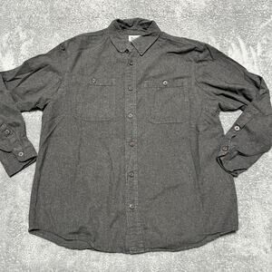 Duluth Shirt Mens Large Free Swingin' Flannel Relaxed Fit Gray Button